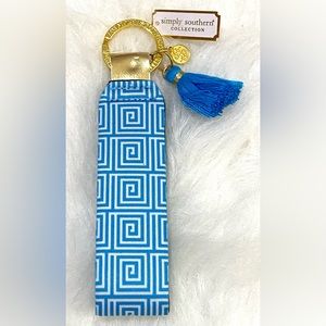 Simply Southern Blue White Scroll Neoprene Key Fob Accessory Preppy Boho Coastal